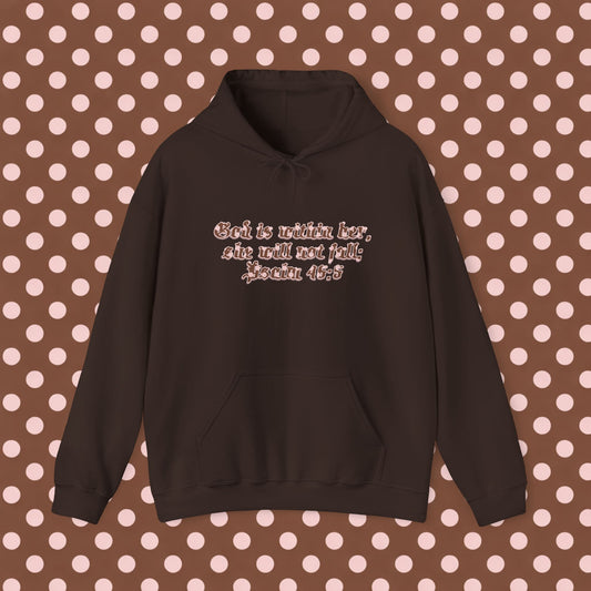 Chocolate & Cream Polka Dot Psalm 46:5 Essential Hoodie – Neapolitan Café